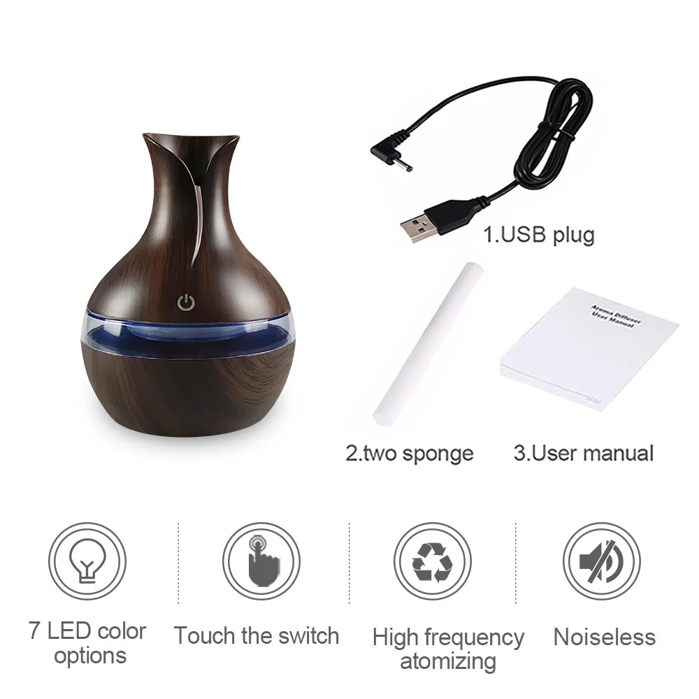Air Humidifier with 7-Colors Aromatherapy Diffuser
