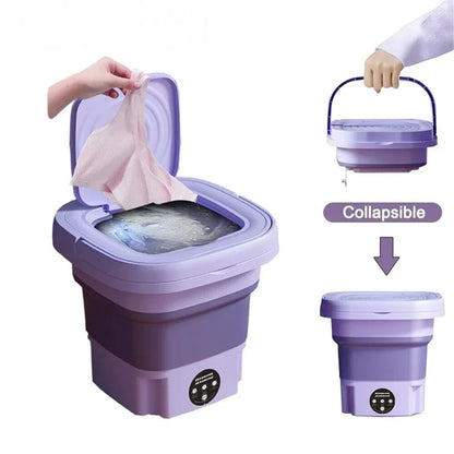 8L Dorm Size Washing Machine - Portable - Green / Purple