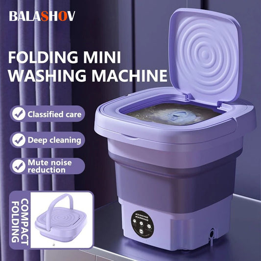 8L Dorm Size Washing Machine - Portable - Green / Purple