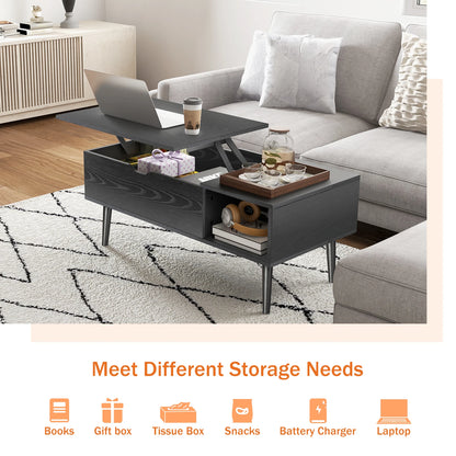 Coffee Tables Adjustable Storage Shelf Easy Lift Or Lower