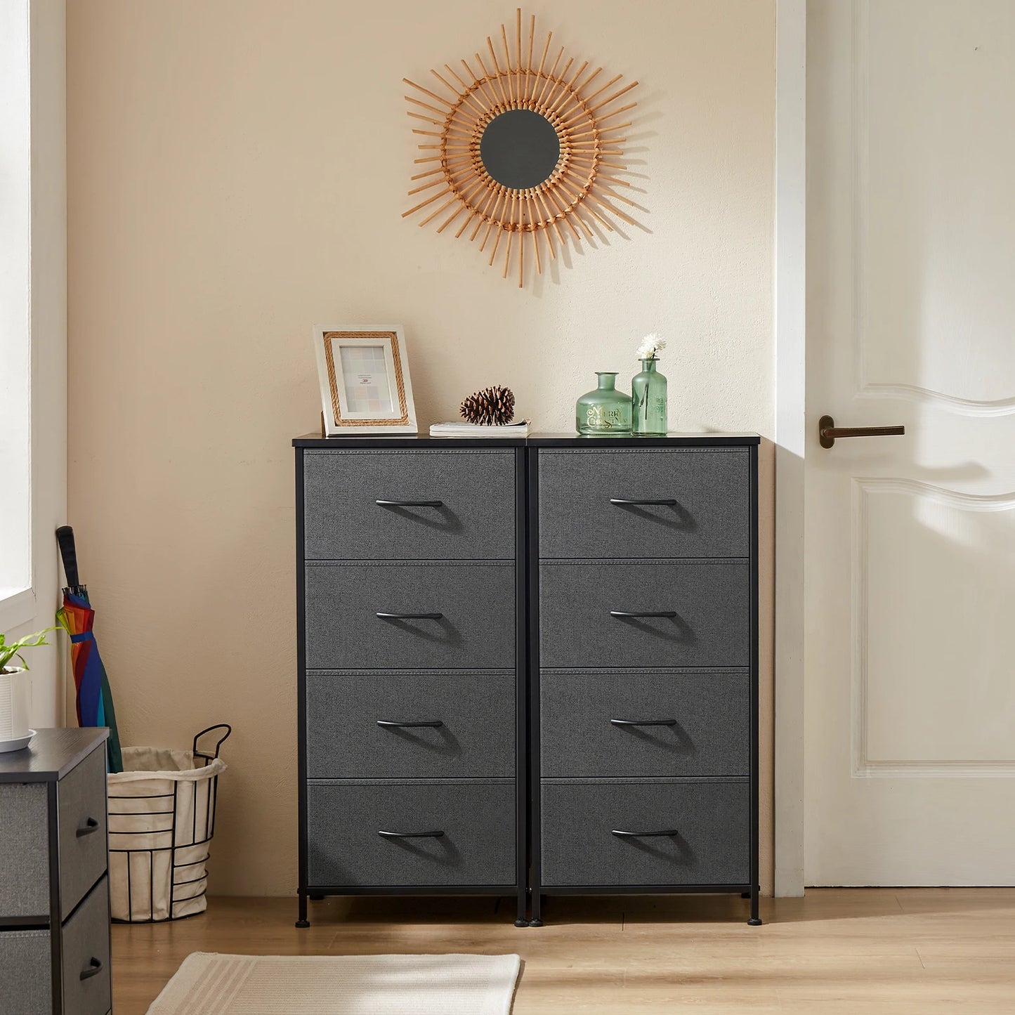 Dresser Nightstand Fabric Drawers
