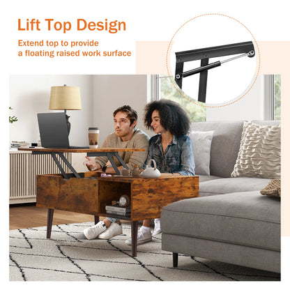 Coffee Tables Adjustable Storage Shelf Easy Lift Or Lower