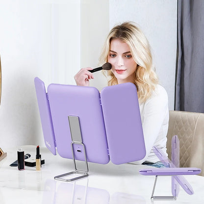 Vanity Mirror with LEDs, Touch Control, Trifold Makeup Mirror