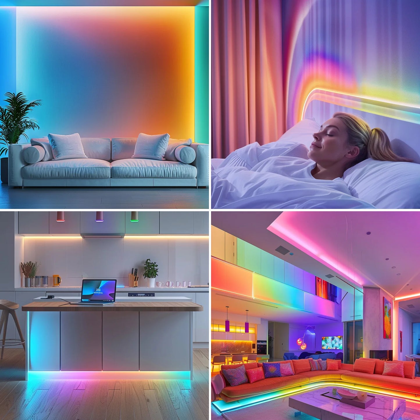 50 ft smart LED light strip , bedroom color-changing RGB