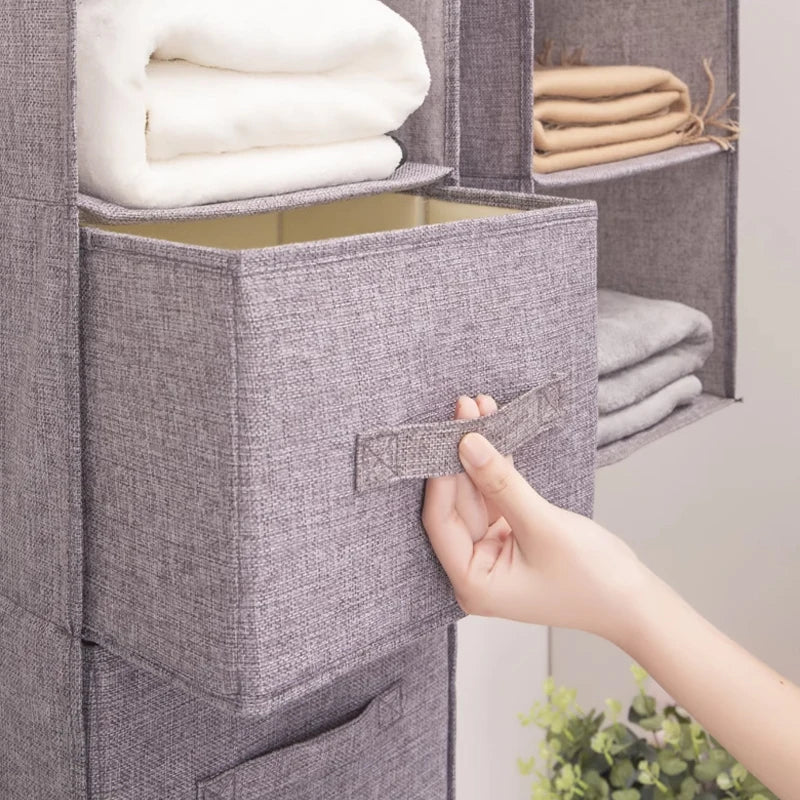 Wardrobe Hanging Storage Drawers - Collapsible Shelves - Multi Color & Size