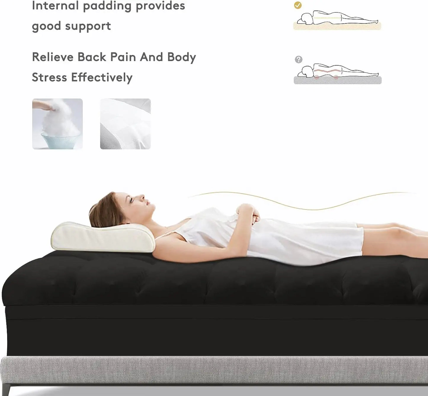 Memory Foam Mattress Topper Twin XL - Flufffy 5D Filling