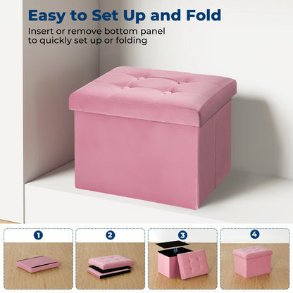 Storage Ottoman 16.1 Inches Foldable