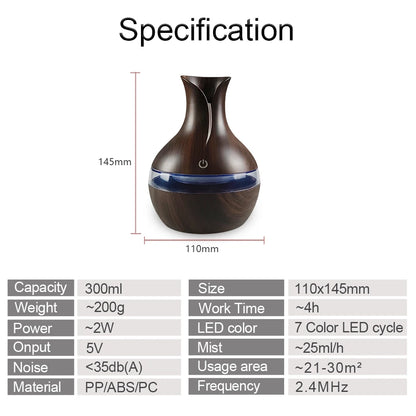 Air Humidifier with 7-Colors Aromatherapy Diffuser