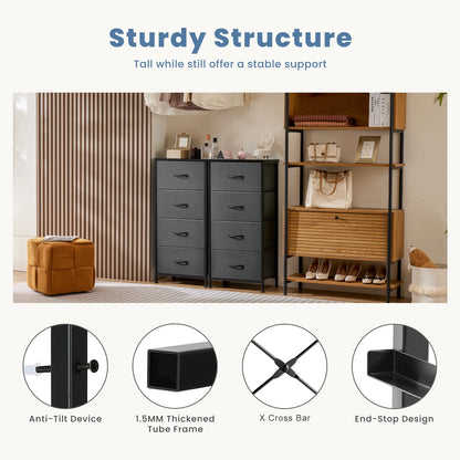 Dresser Nightstand Fabric Drawers