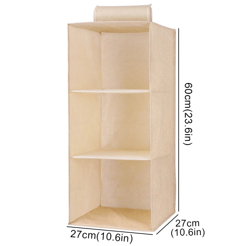 Wardrobe Hanging Storage Drawers - Collapsible Shelves - Multi Color & Size