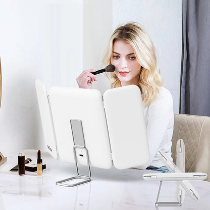 Vanity Mirror with LEDs, Touch Control, Trifold Makeup Mirror