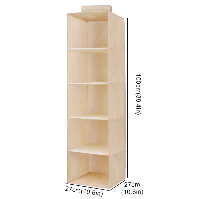 Wardrobe Hanging Storage Drawers - Collapsible Shelves - Multi Color & Size