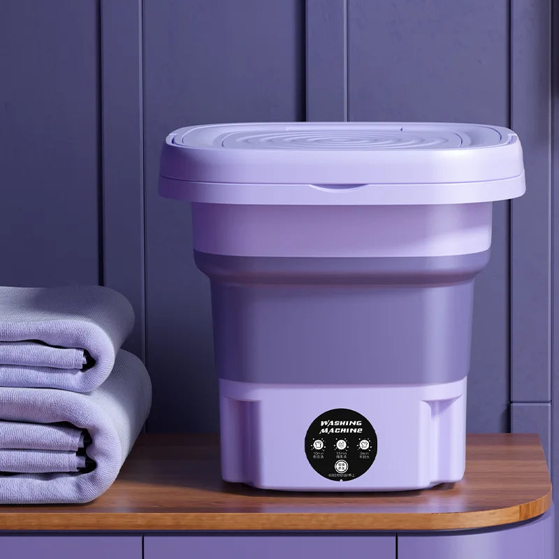 8L Dorm Size Washing Machine - Portable - Green / Purple