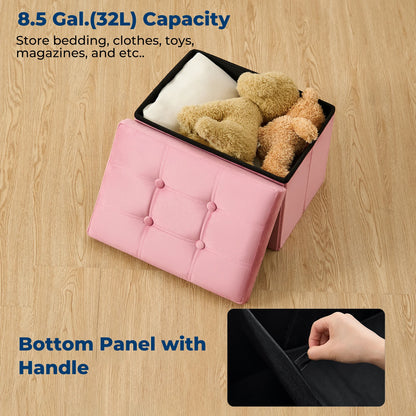Storage Ottoman 16.1 Inches Foldable