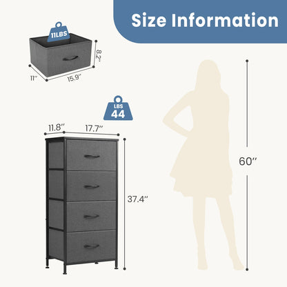 Dresser Nightstand Fabric Drawers